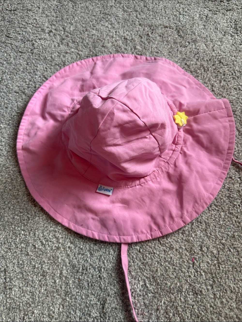 i play. Pink Sun Hat with Yellow Flower Accent